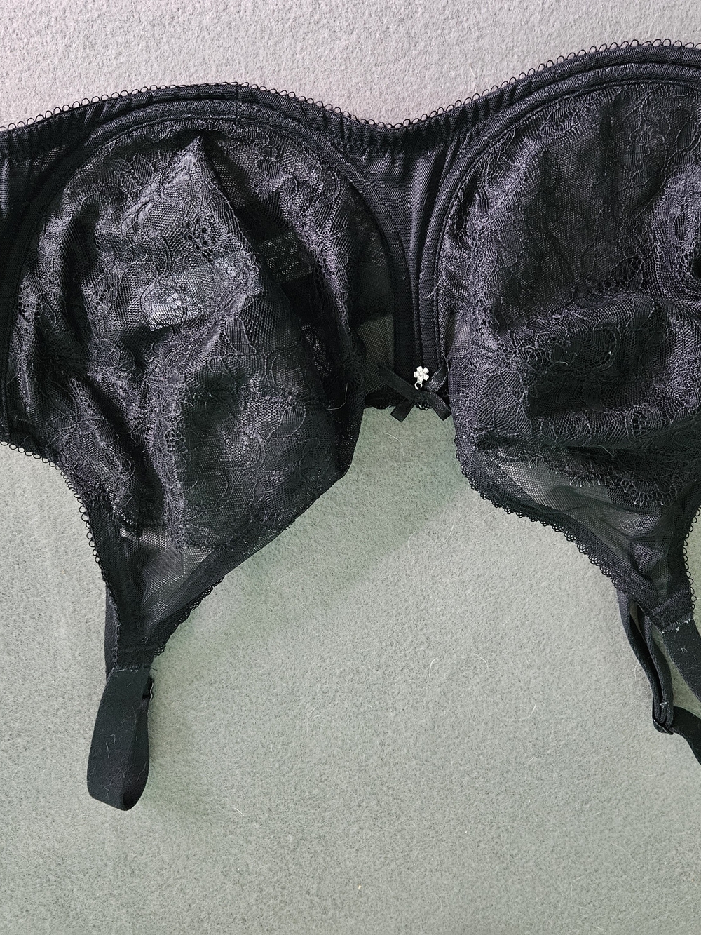 Wacoal Black Lace Underwire Bra with Sheer Panels